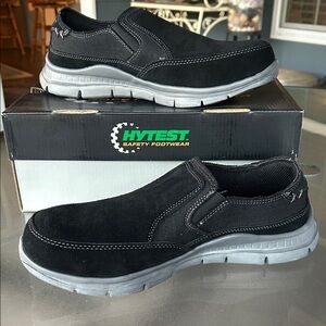 Hytest Safety Footwear Black Slip-On Steel Toe Loafers